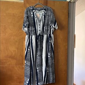 Bloom Chic Striped Navy and White Dress sized 22-24 - NWT